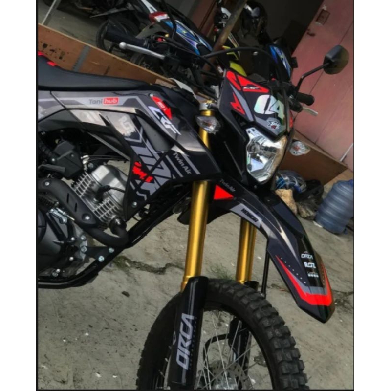 Decal CRF 150 L Hitam Merah Kombinasi Hologram Bahan Premium MAXDECAL