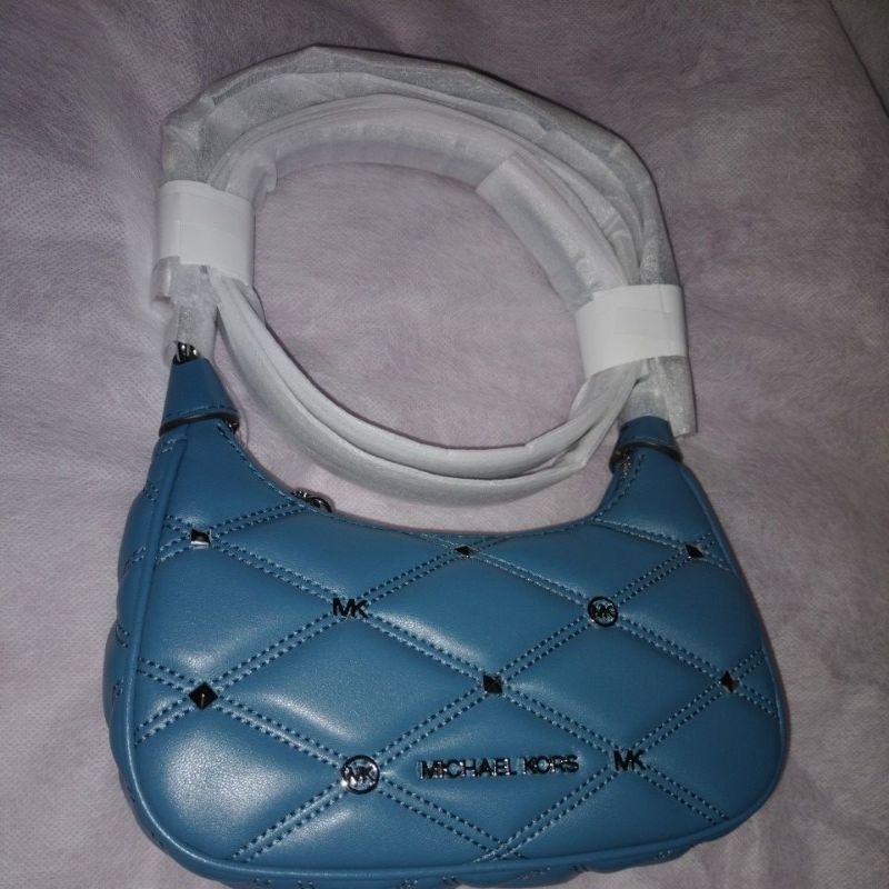 Tas Mk Cora Mini Zip Pouchette Teal - New
