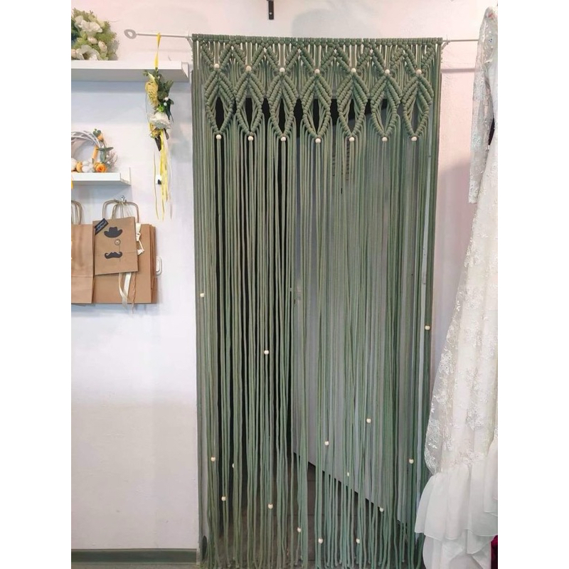 Macrame curtain, tirai makrame cantik, tirai anyaman, tirai pintu, tirai jendela