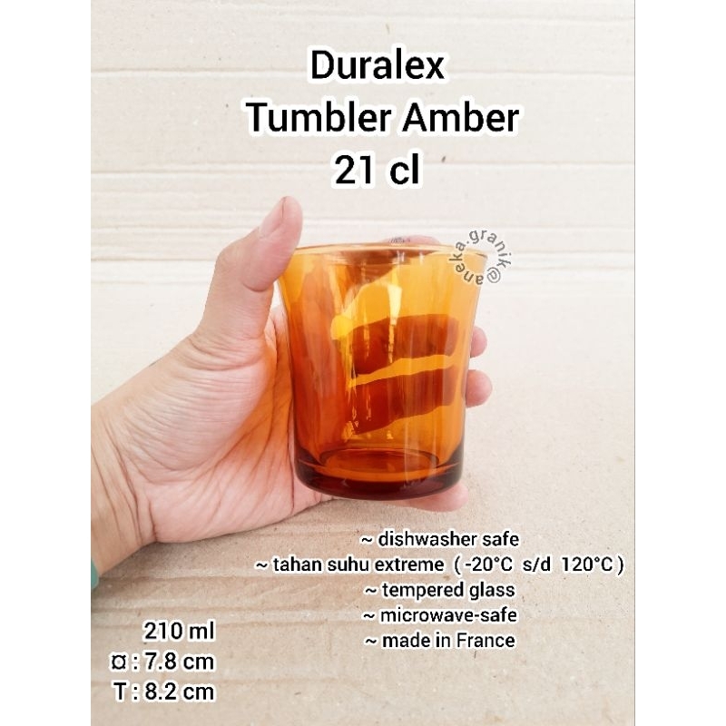 Gelas DURALEX 5012D Tumbler Amber Coklat 210ml Aesthetic Kopi Tahan Panas