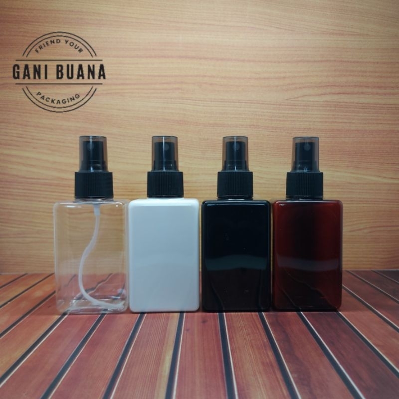BOTOL SPRAY 100ML KOTAK TUTUP SPRAY HITAM SMOKE/BOTOL SPRAY 100ML BOKO PET