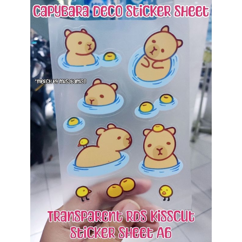 

✨CAPYBARA ✨ Kisscut Sticker Sheet Deco Transparan