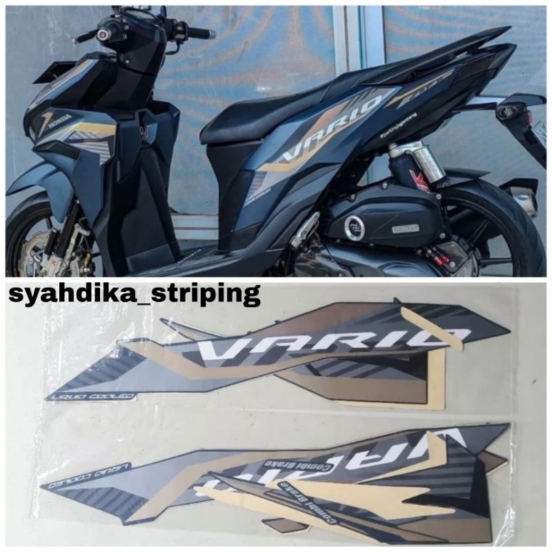 STIKER STRIPING LIS BODY HONDA VARIO 125 NEW 2023 BIRU DOFF ORIGINAL