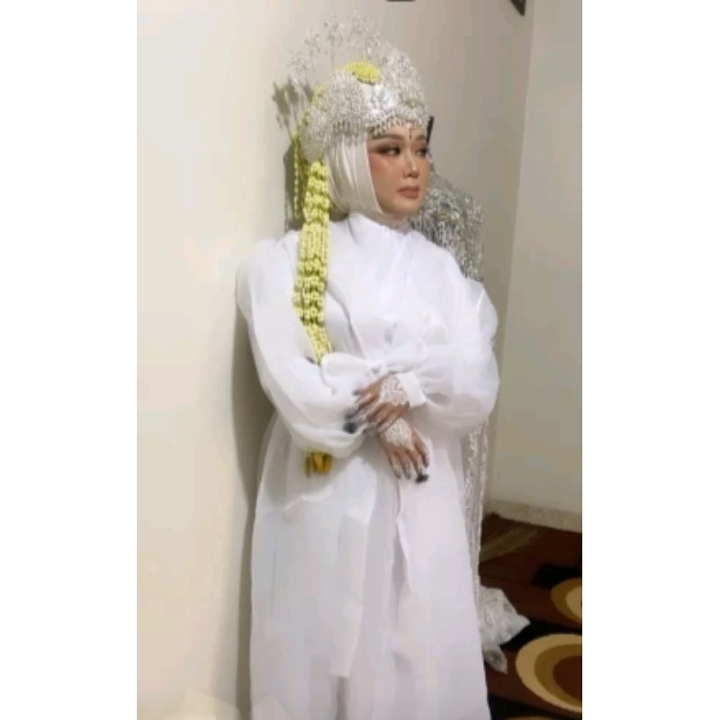 MOANA ROBE ORGANZA - Outer organza/Outer kimono robe organza wedding for bride and maternity