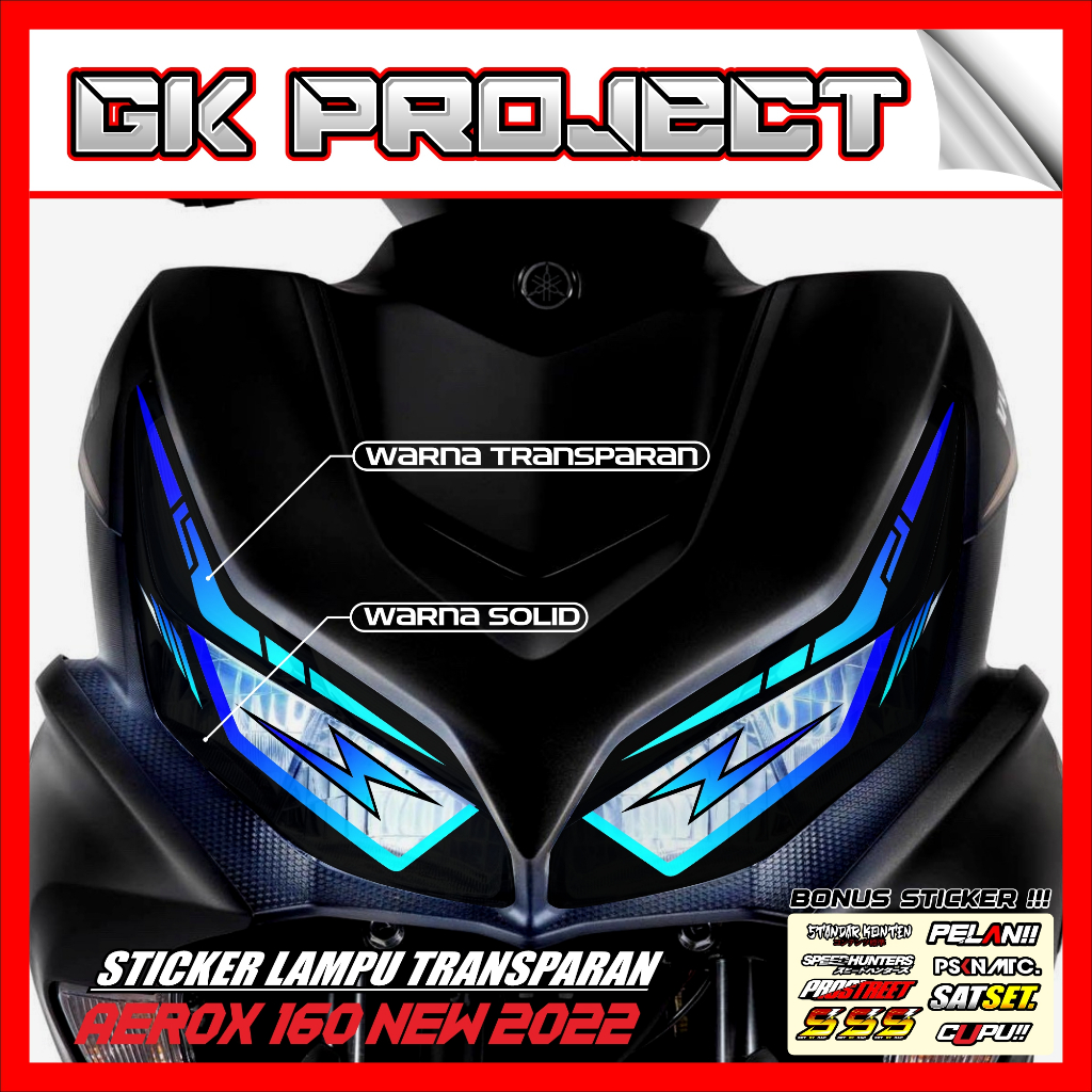 Stiker Lampu AEROX 160 | Stiker Variasi Lampu Alis Motor YAMAHA AEROX 160 New | Stiker Alis AEROX Rg