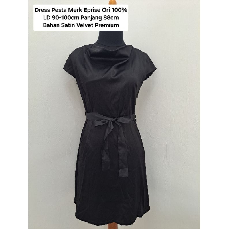 Dress Diner Party Warna Hitam Merk Eprise Ori 100%