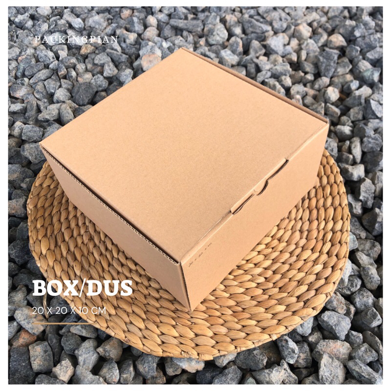 

(20x20x10cm) Dus Die Cut Packing Box Hampers Coklat Polos