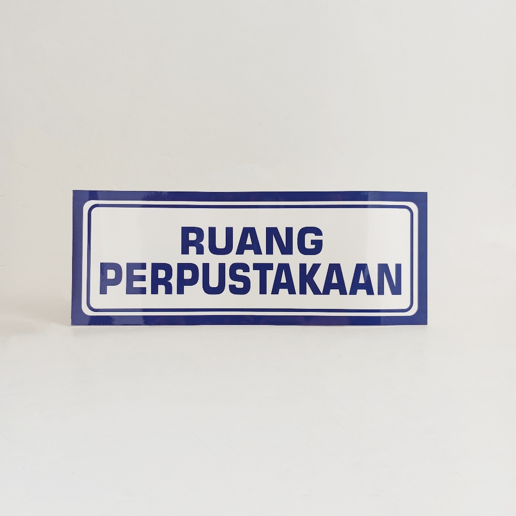 

Stiker Papan Nama Ruang Perpustakaan/ Stiker Vinyl/ Sriker Nama Ruangan/ Stiker Sekolah - Biru 11x30