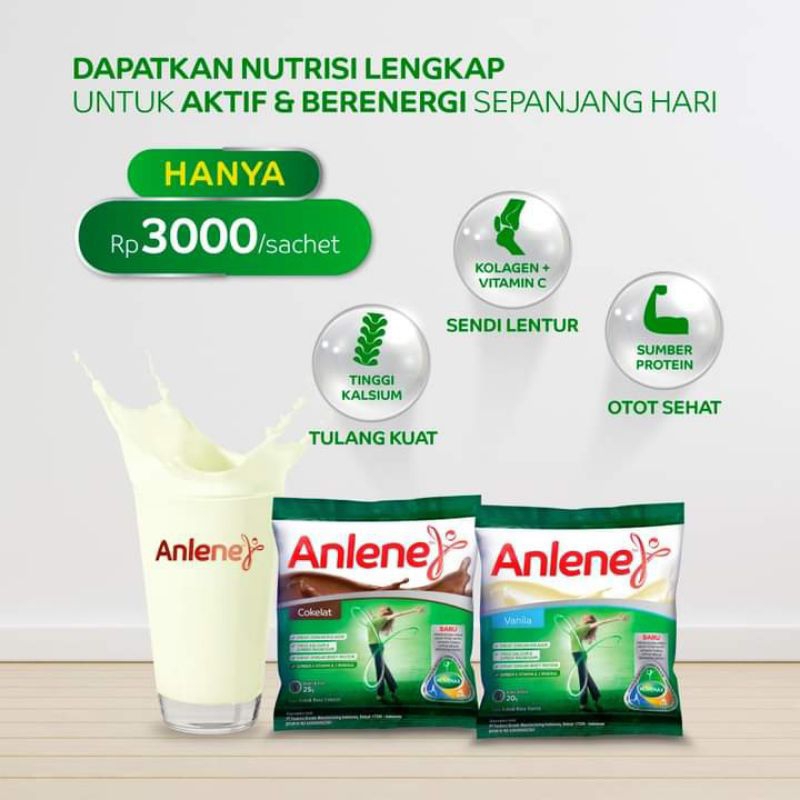 

SUSU TULANG ANLENE SACHET ( Harga per 10pcs )