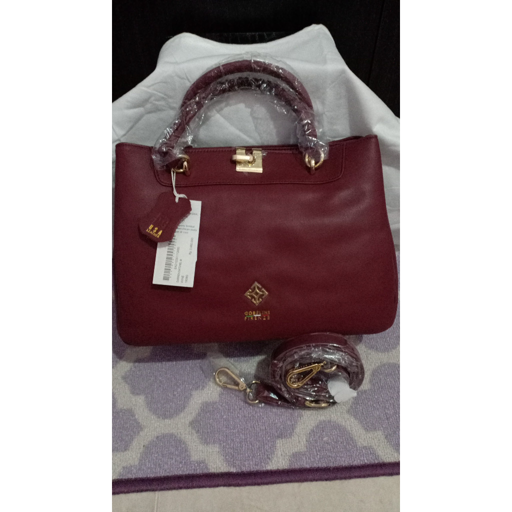 tas gobelini kulit asli maroon