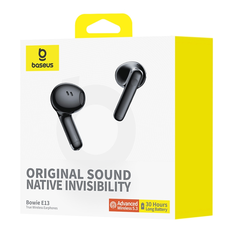 HF BLUETOOTH TWS BASEUS E13 GALAXY BLACK / MOON WHITE