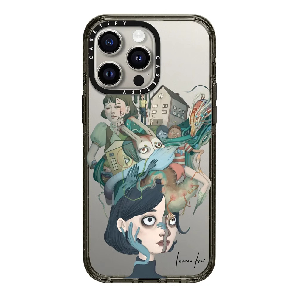 CASETiFY Co branded Lauren Tsai Sketching Girl's Strange and Melancholy Creativity Apple 15 Pro Suit