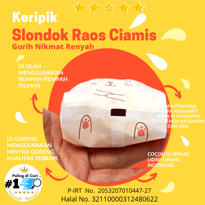 

Eksklusif 30gr | Keripik Slondok Raos Ciamis | Mr. Raos | Rasa Original