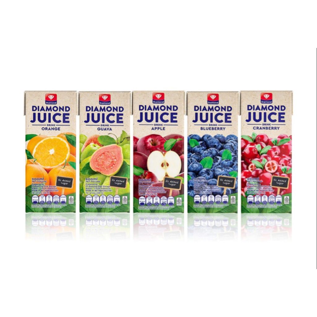 

Diamond UHT Jus / Juice Buah 1L / Rasa Apel / Orange / Guava / Blueberry / Cranberry