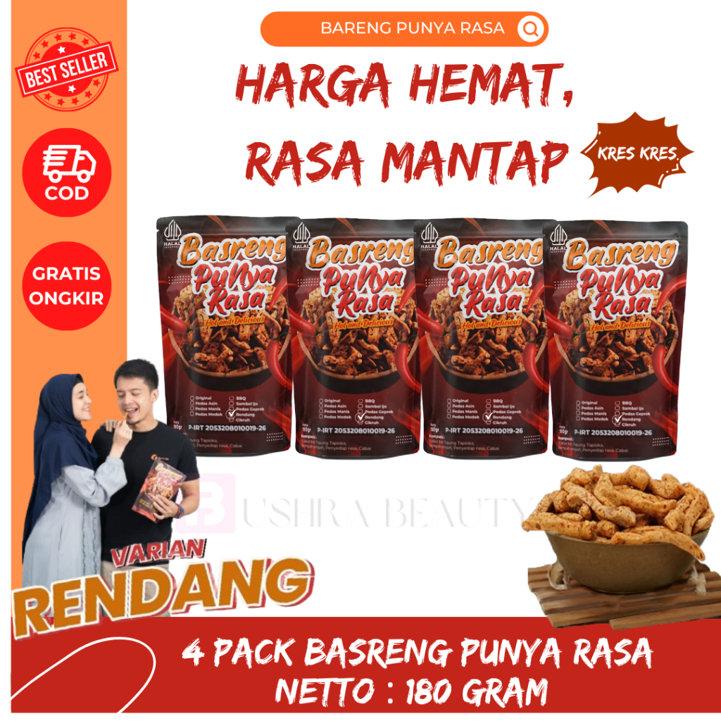

Basreng Punya Rasa Paket Bundling Isi 4 Basreng Rasa Renang Cemilan Keluarga