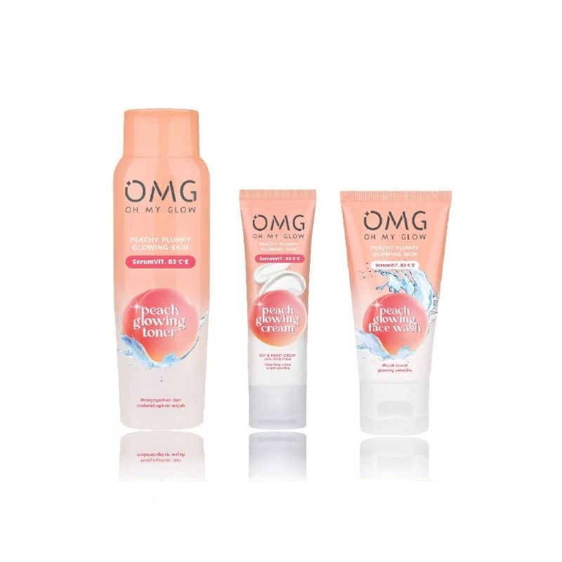 OMG Peach Glowing Toner - OMG Peach Glowing Cream - OMG Peach Glowing Facial Wash