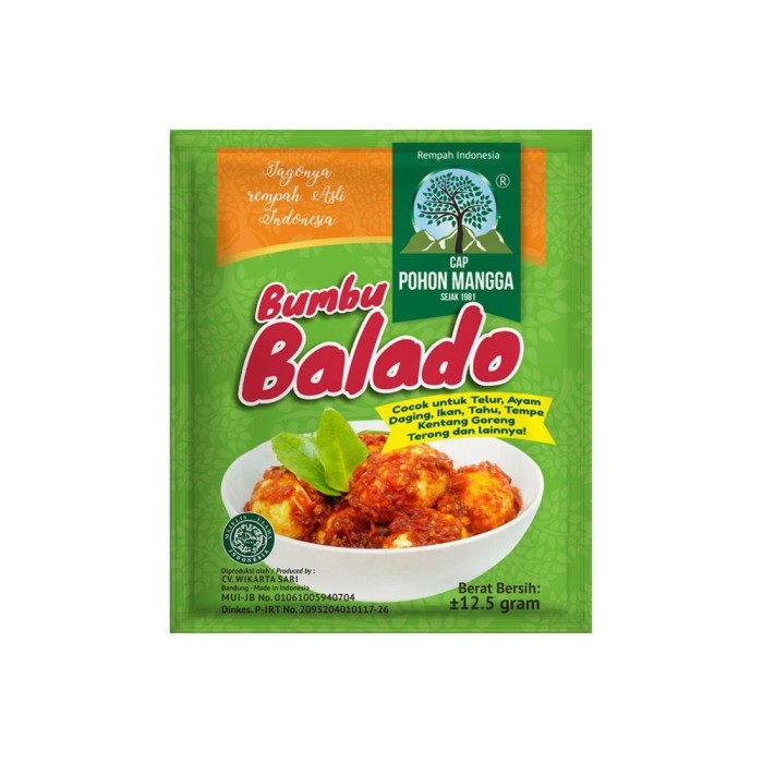 

BUMBU Bubuk Balado Kemasan Instan Bumbu Balado Cap POHON MANGGA - Kemasan 1 Sachet