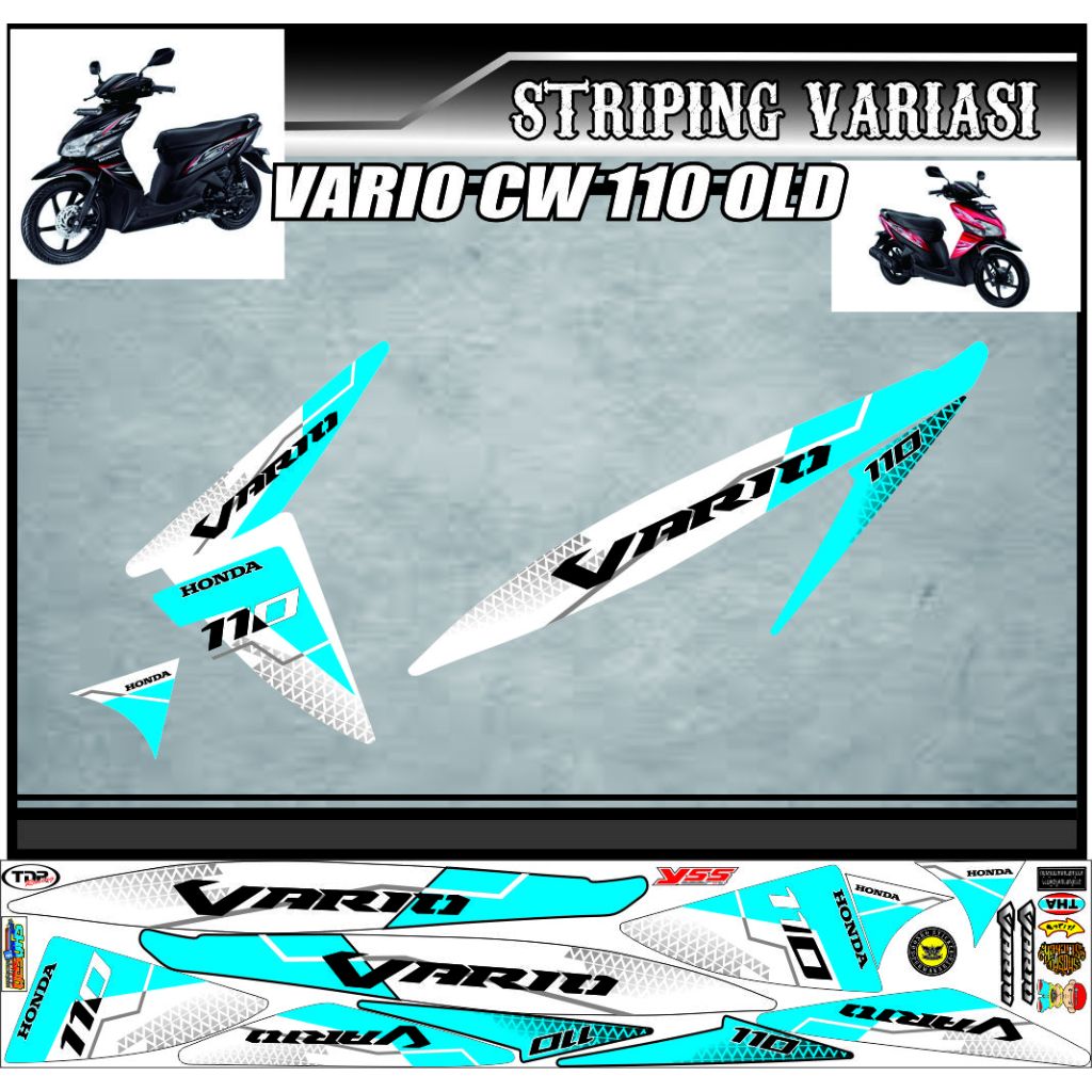 STRIPING MOTOR HONDA VARIO 110 OLD KARBU VARIASI STICKER DECAL CUSTOM SEMUA VARIAN TERBARU