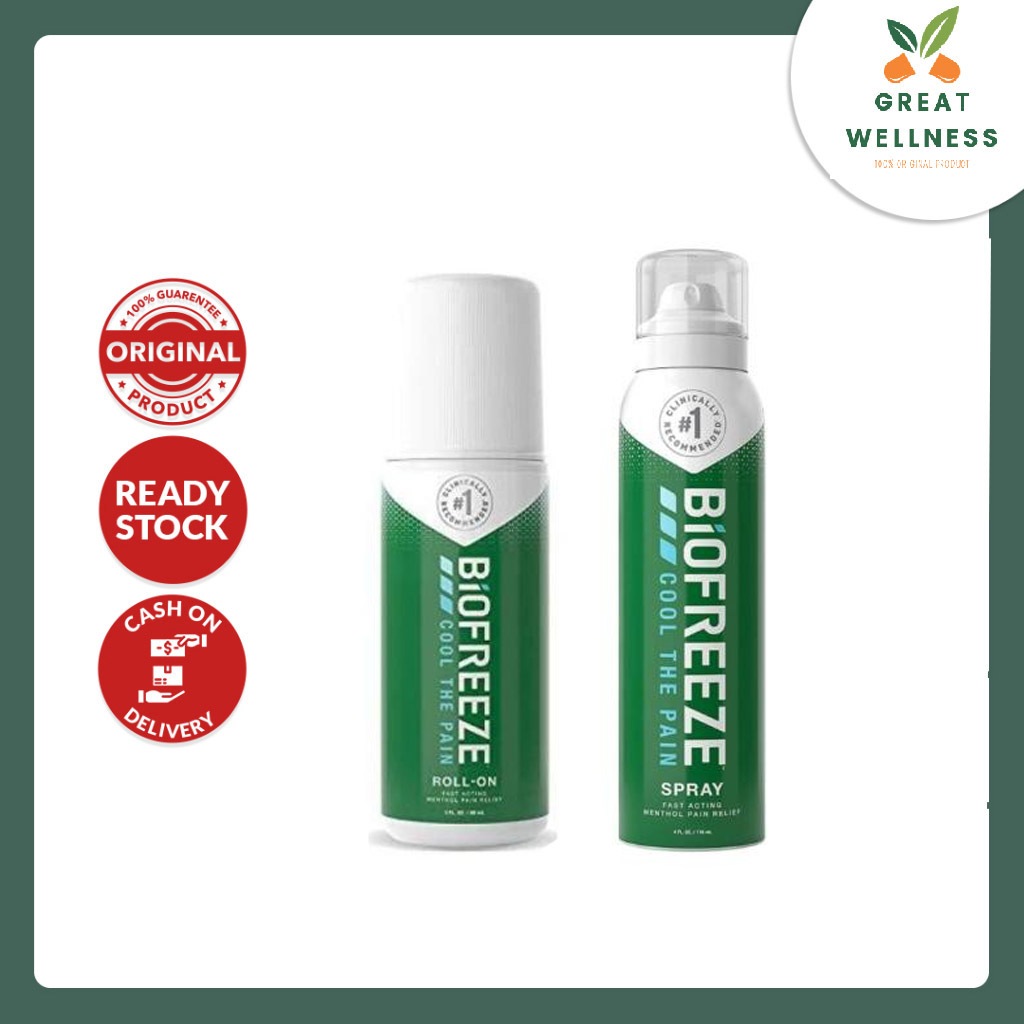(BISA COD) Biofreeze Pain Relief Roll On 3 oz (1 botol) - Spray