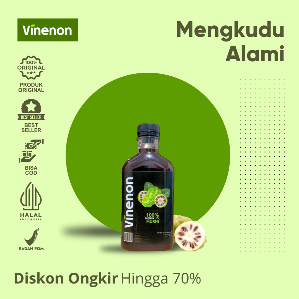 

VINENON - Paket 1 Botol - Cuka Mengkudu Original - Sari Mengkudu 100% Asli - Mengkudu Fermentasi untuk Kesehatan Jantung - Meningkatkan Stamina - Obat Diabetes - Obat Batu Ginjal - Obat Herbal Asam Urat, Kolesterol, Isi 300 ml - Halal MUI - BPOM