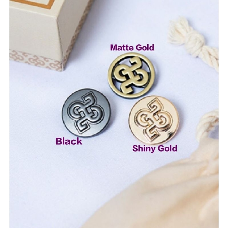 Buttonrves Round Signature Brooch, Vintage Brooch, Heaven Lights Bros Autonoma, Ayu Lestari Petite