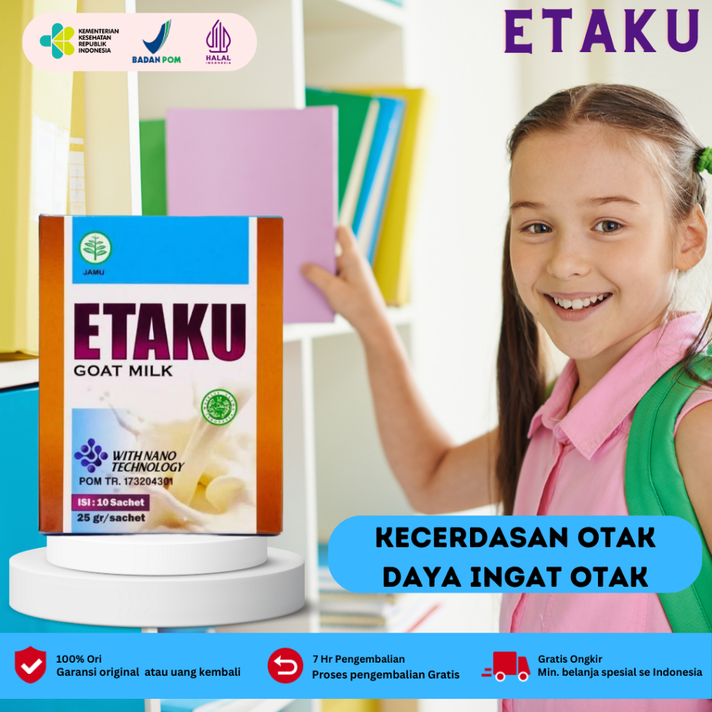

Susu Penambah Daya Ingat Mencerdaskan Otak Anak , Konsentrasi Anak, Vitamin Otak Anak Etaku Goat Milk Susu Kambing Etawa Murni Original