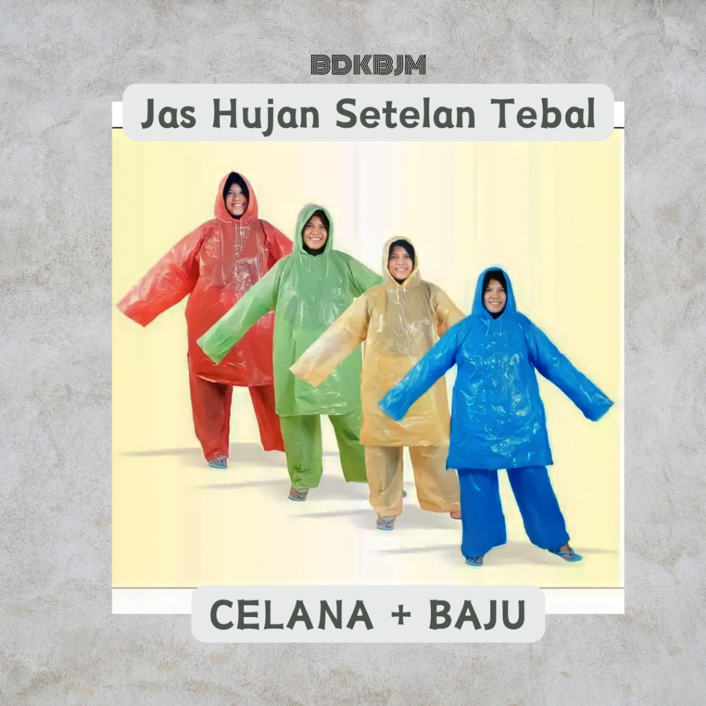 JAS HUJAN CELANA dan BAJU SETELAN TEBAL LDPE MAKASSAR