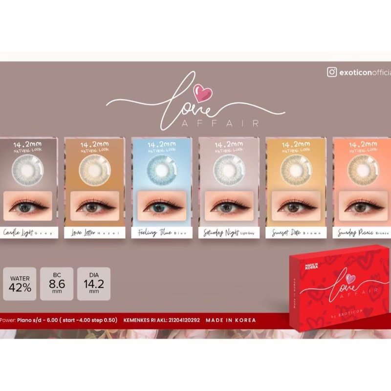 Softlens X2 LOVE AFFAIR 14,2 MM Normal By X2 Exoticon / Soflen Love Affair / Softlens Love Afair / L