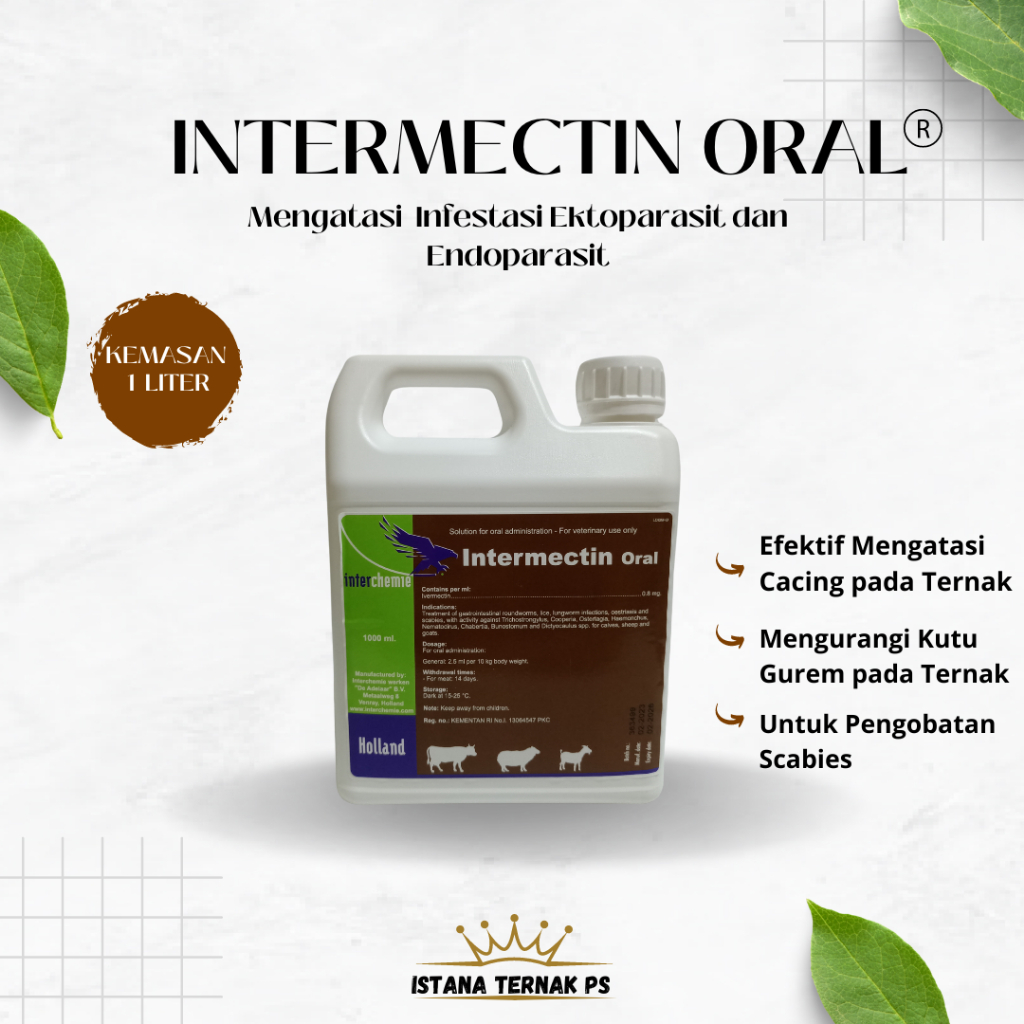 INTERMECTIN ORAL 1 Liter Obat kutu gudik scabies untuk hewan