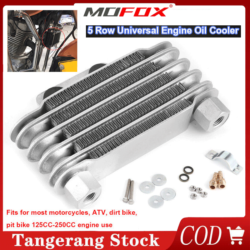 【Ready Stok】MOFOX Oil Cooler Satria Fu Beat Karbu Pengganti Radiator Pendingin Oli Mesin 5 Baris Eng