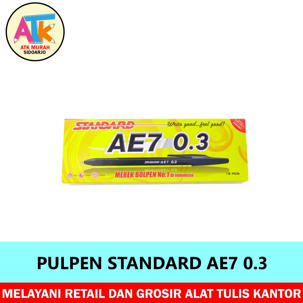 PULPEN BOLPOIN STANDARD AE7 0.3 HITAM