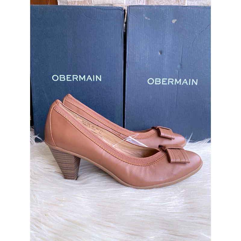 PSPGN.CO | ORIGINAL BRANDED OBERMAIN OA10118CM CAMMEL SEPATU KULIT WANITA HEELS SLIP ON FORMAL PARTY