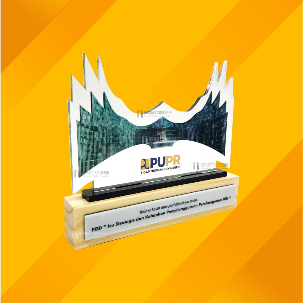 PLAKAT SOUVENIR KAYU RUMAH ADAT BANK BNI