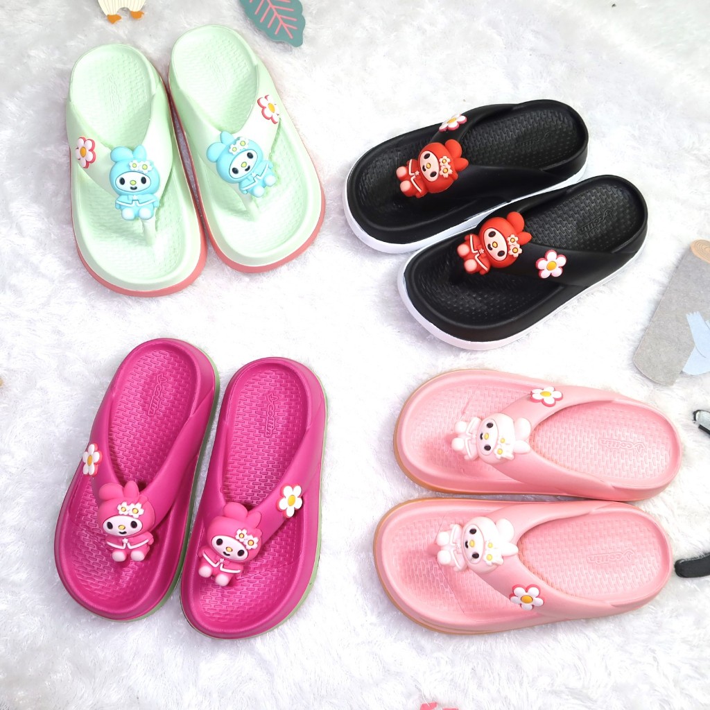 	 Sandal Anak Cewek Jepit Slip On karater Karton usia 2th - 10th - B7823-7	