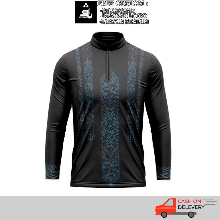 BAJU KOKO BAHAN JERSEY MUSLIM SHANGHAI - JERSEY MUSLIM LENGAN PANJANG TERBARU 2024