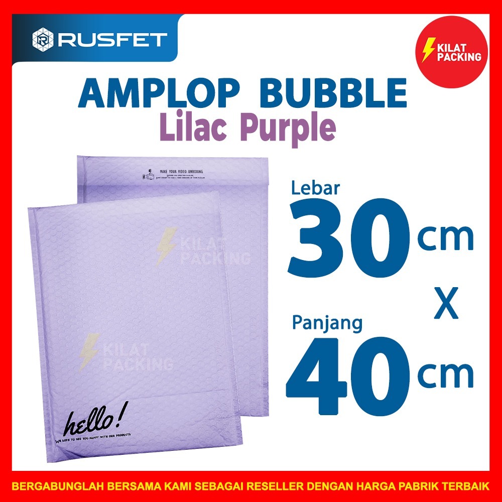 

Amplop bubble murah bubble mailer polybubble packing light purple 30X40CM