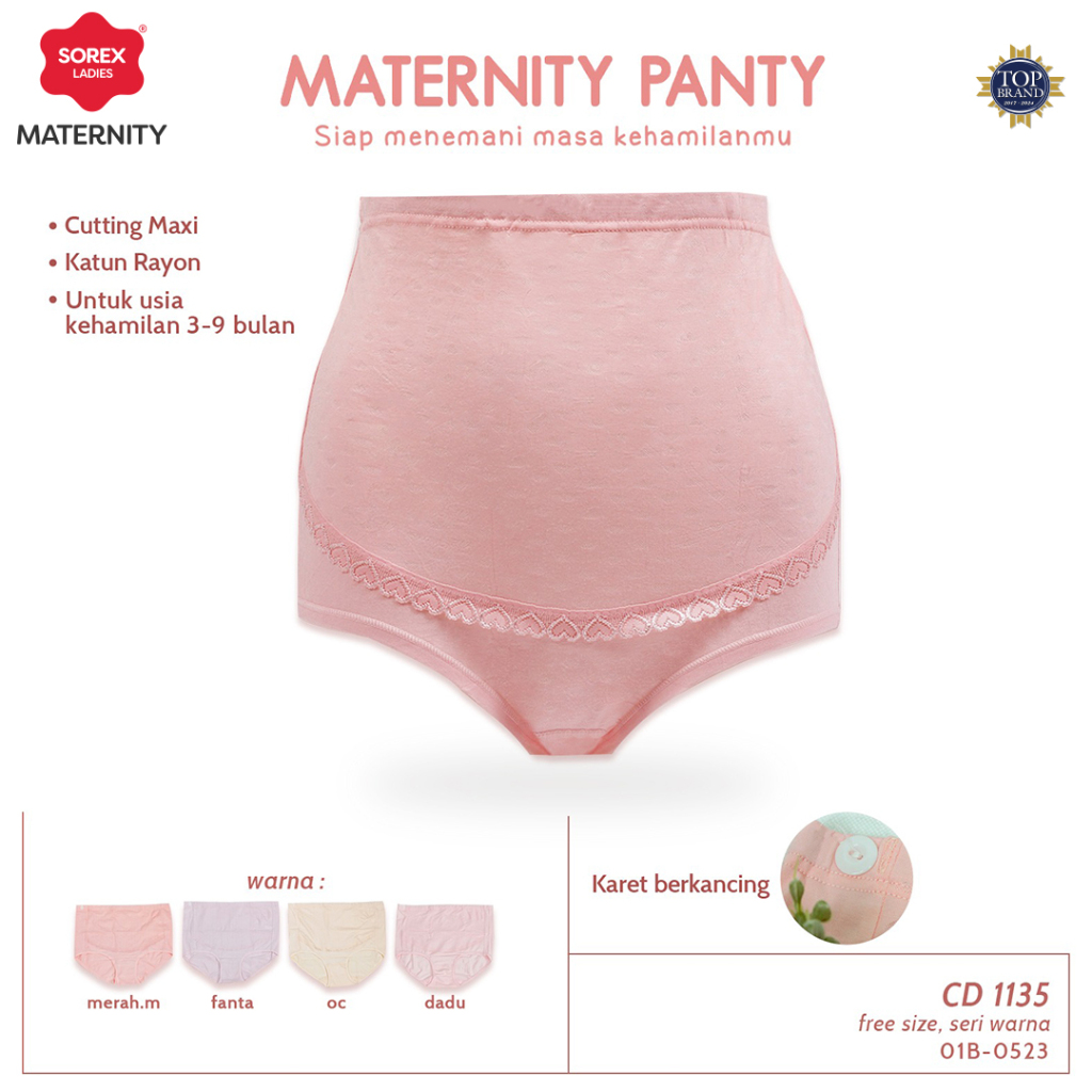 Sorex Cd Fashion Wanita Hamil Maxi Katun Maternity Panty Freesize Karet Kancing CD 1135