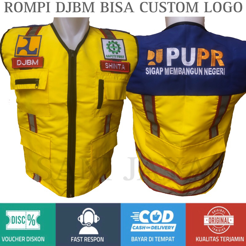 Rompi Pupr Safety Lapangan Bisa Custom Design Dan Logo