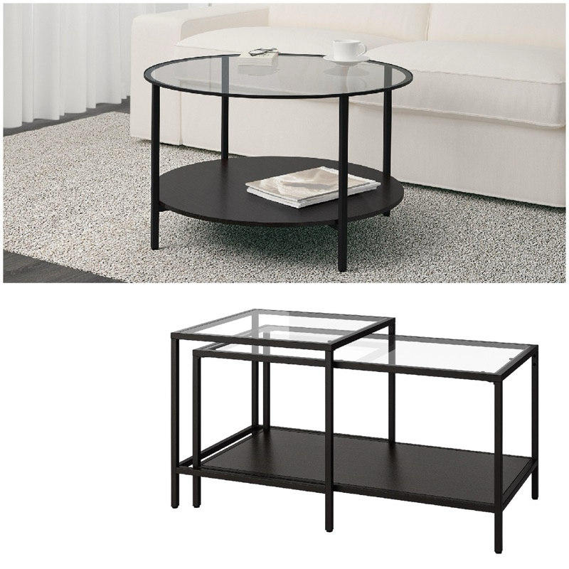 Meja tamu kaca VITTSJO Ikea