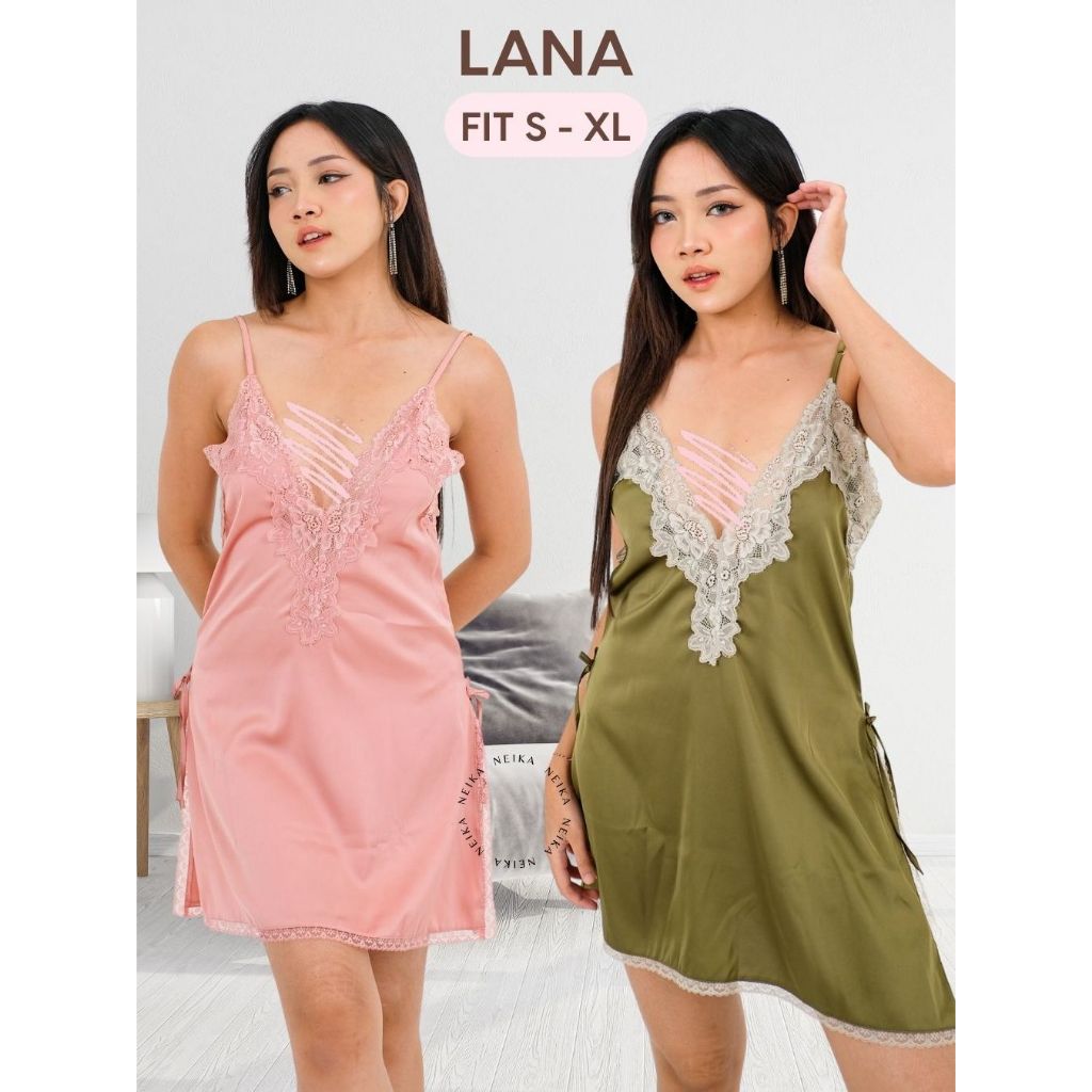 LANA Lingerie Dress Premium Satin Silk / Baju Tidur Wanita / Lingerie Wanita / Sleepwear Satin