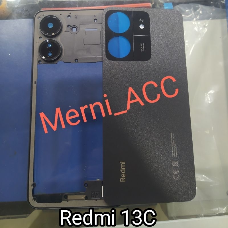 Cessing hausing fullset Xiaomi Redmi 13C Backdor + Tulang bazzel tutup mesin