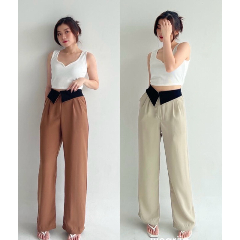 [WEARJIA] Rani Pants | Celana Kulot | Collar Pants | Celana Panjang Kulot | Celana Highwaist | Celan