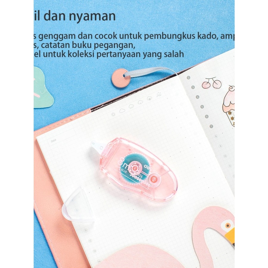 

Deli Adhesive Roller/Lem Kering Roll 8m Kuat Warna Lucu 7326
