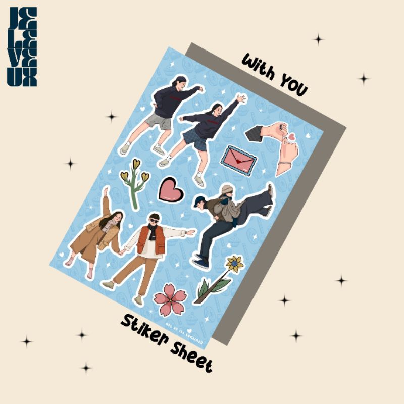 

Stiker sheet | Whit you | Aestethic stiker | stiker deco