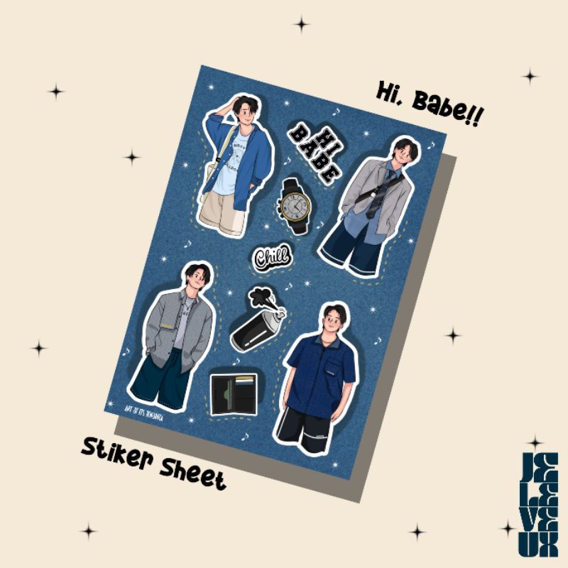

Stiker sheet | Hi Babe! | Aestethic stiker | stiker deco