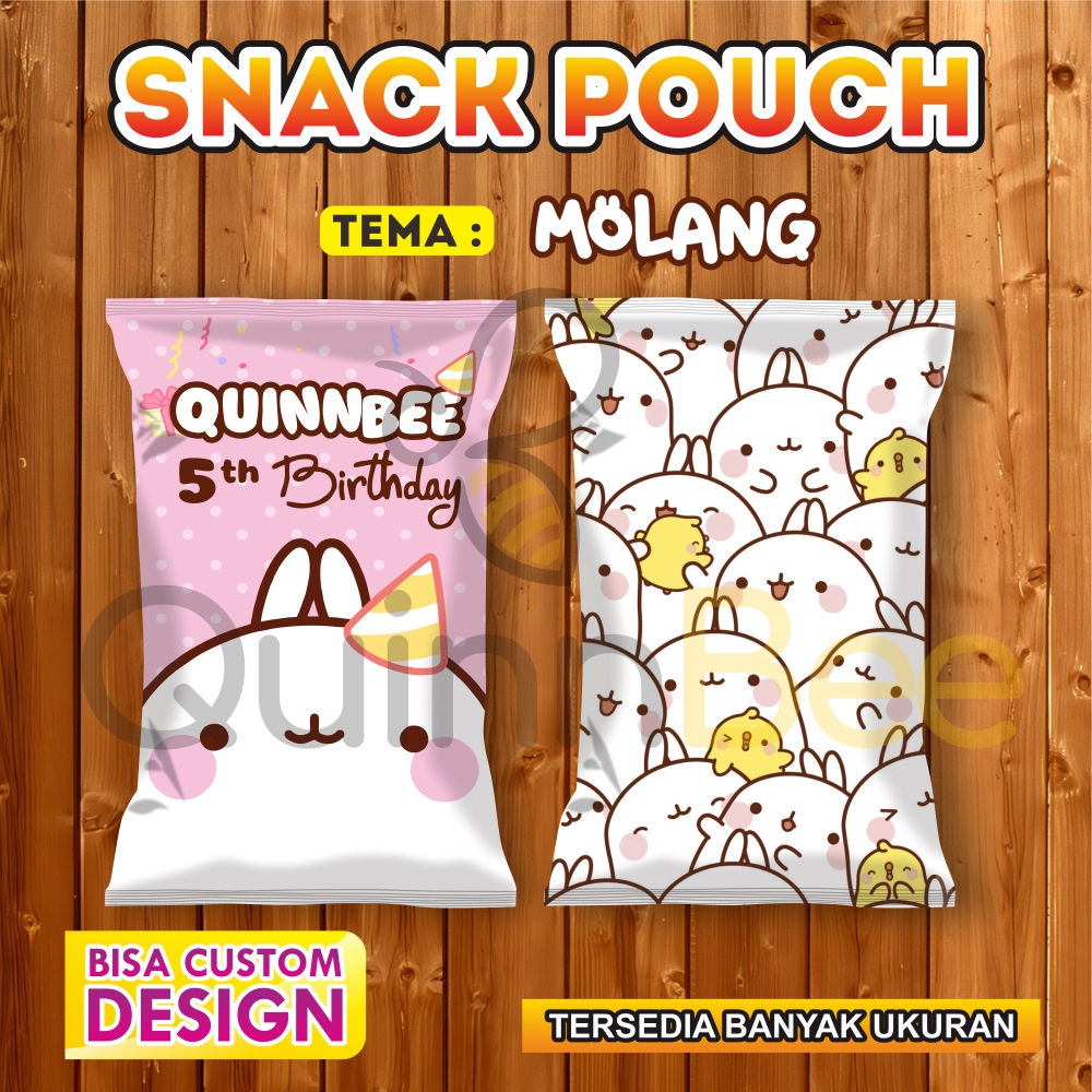 Snack Pouch Jumbo|Pouch Ultah|Kemasan Snack Ulang Tahun|Birthday Snack Pouch (Gratis Design) - MOLAN