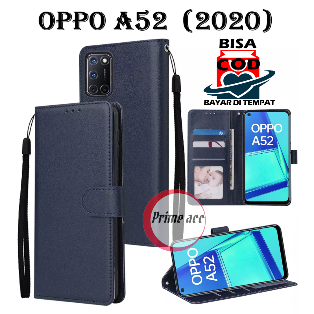 OPPO A52 (2020) FLIP LEATHER CASE PREMIUM / FLIP WALLET KULIT UNTUK OPPO A52 (2020) / SARUNG DOMPET 