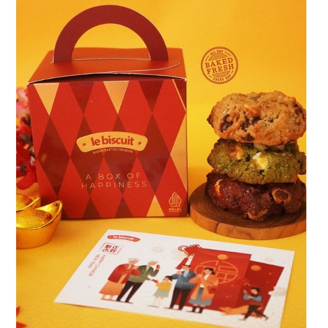 

le biscuit - Imlek & Valentine Hampers - 1 Box (3pcs Giant Cookies)