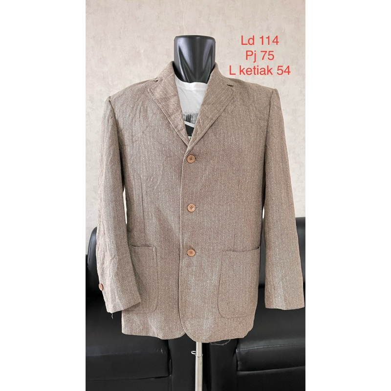 Hnst blazer pria jas pria warna coklat muda