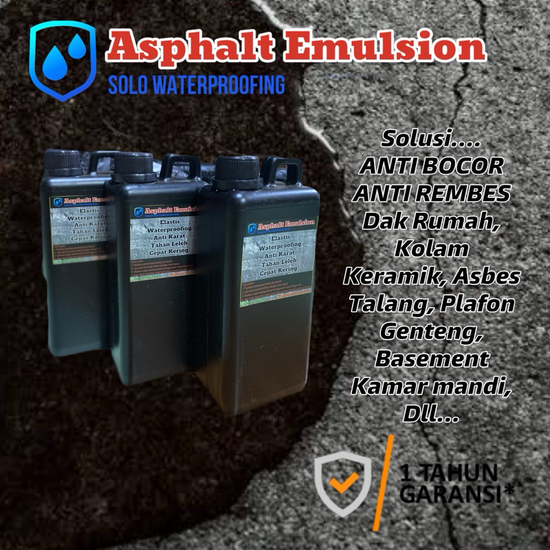 Aspal Cair 1KG Anti Bocor Anti Rembes Asphalt Emulsion Waterproofing Anti Bocor Dak Atap Bocor Anti